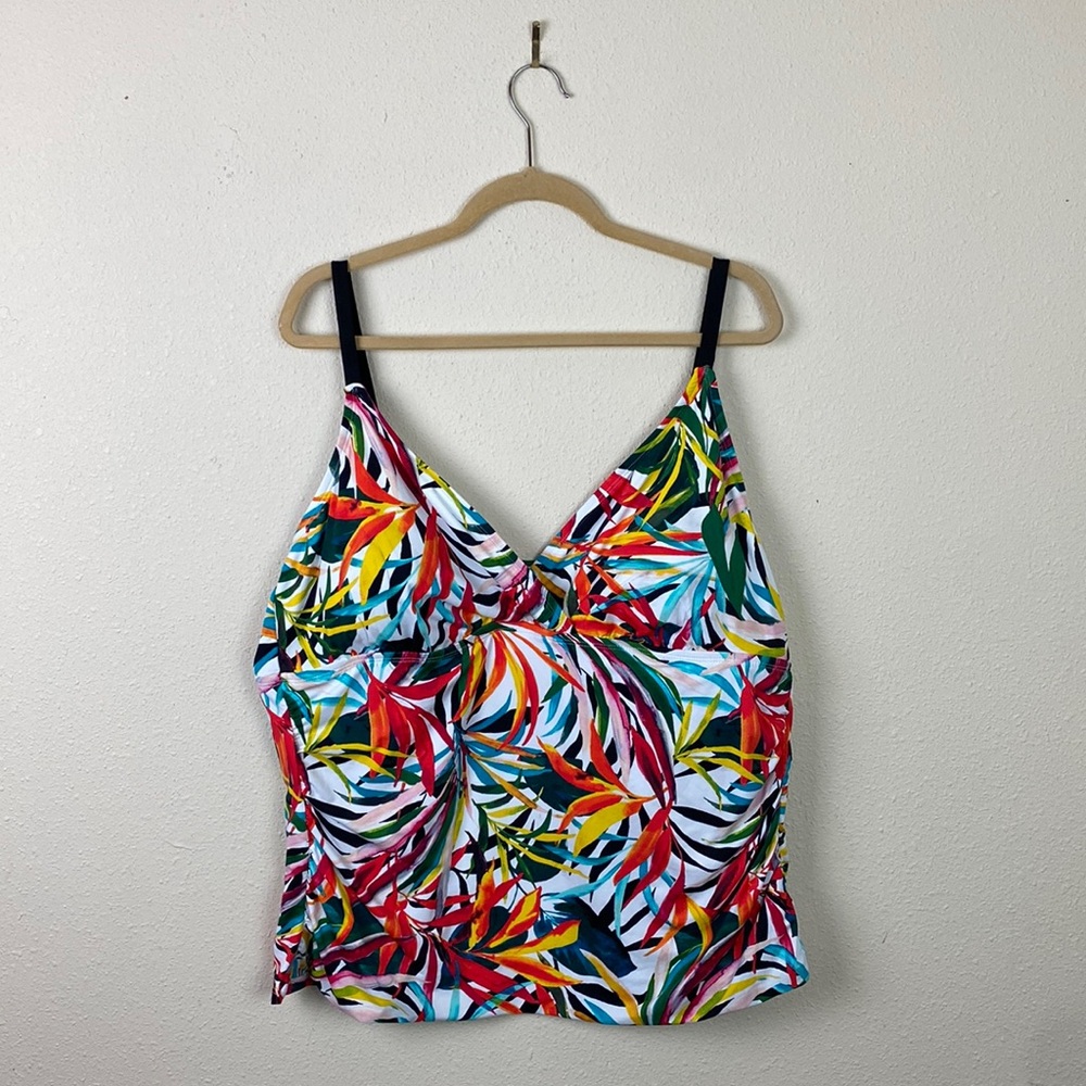 NWT Apt. 9 | Women's Plus Tropical Palm Floral Tankini 3X